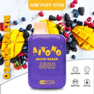 Superior Quality Aivono Aim Puff Star 6500 Puffs Disposable Vape Wholesale Bulk Buy 0% 2% 3% 5% Nicotine Direct Factory 1