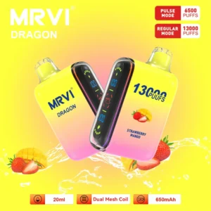 100 Original Mrvi Dragon 13000 Puffs Vaping 20ml E Liquid Dual Mesh Coil Wholesale Disposable Vape 12