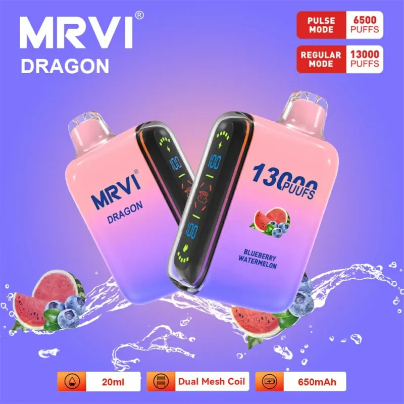 Widely admired Mrvi Dragon 13000 Puffs Vaping 20ml E-Liquid Dual Mesh Coil Wholesale Disposable Vape 2