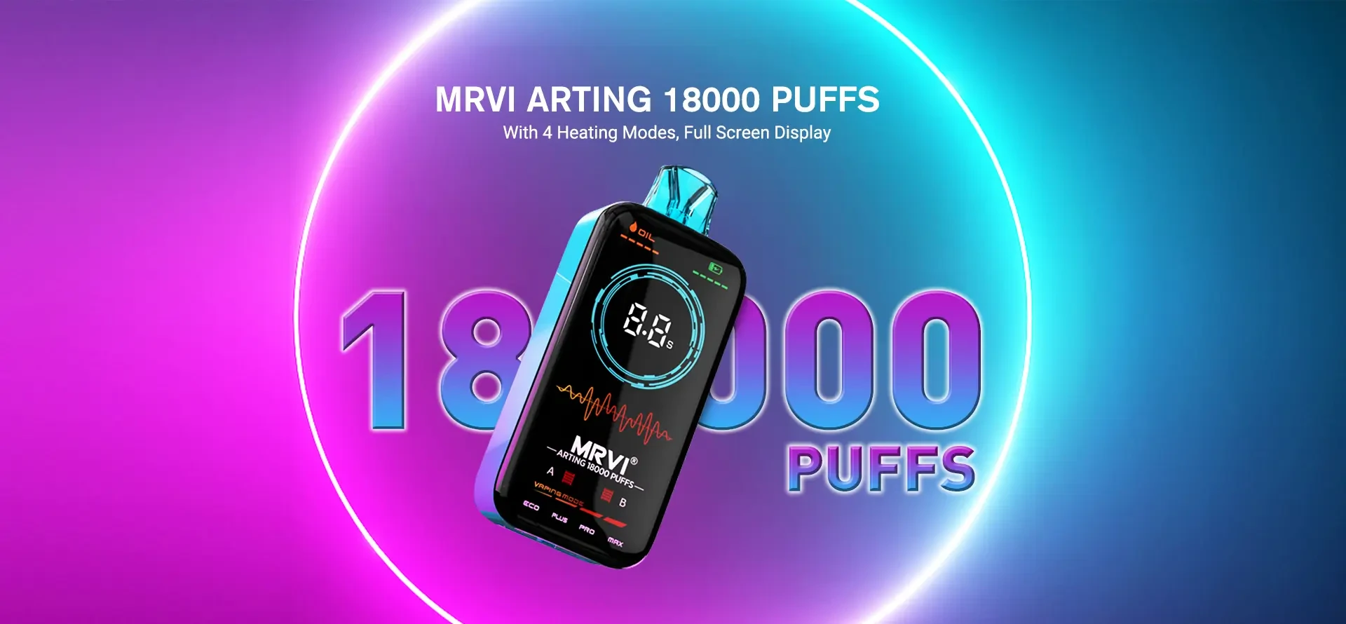 Hot MRVI Arting 18000 Puffs 26ml 600mAh Battery 2% 5% Nicotine Dual Mesh Coil Wholesale Disposable Vape Pen With Full Display Screen 2