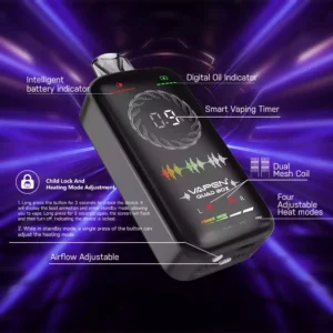 VAPEN QUAD BOX 20000 PUFFS 2% 5% Nicotine Adjustable Airflow Rechargeable Wholesale Disposable Vape Full Screen Display 2